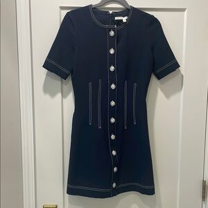 Veronica Beard Navy Button-Down Dress